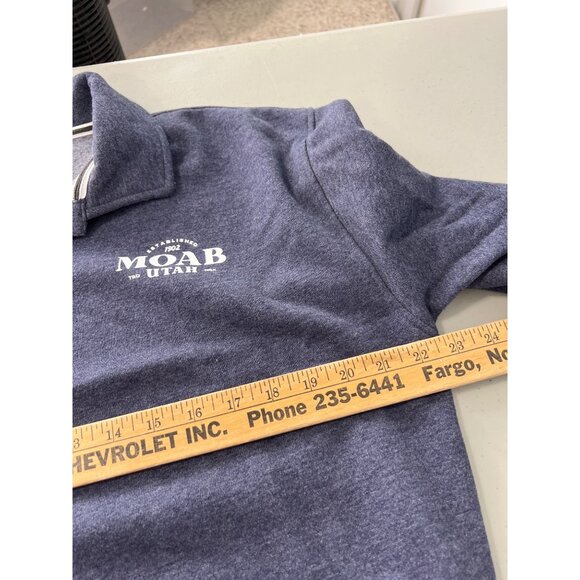 League 91 Moab Utah Collared Pullover Sweatshirt Womens Medium Heather Navy NEW - Picture 8 of 10